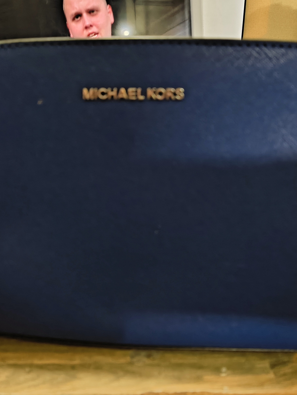 Michael Kors Navy Leather Crossbody Bag